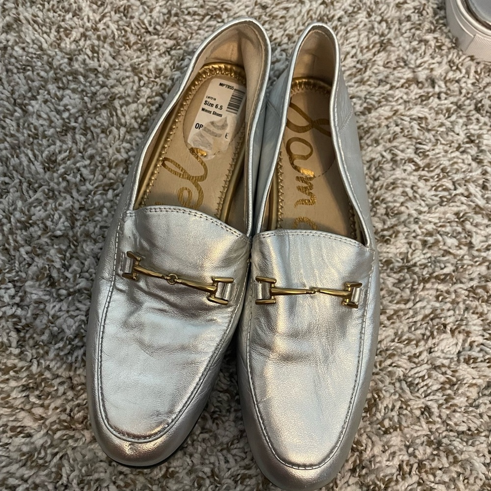 Sam Edelman silver loafers